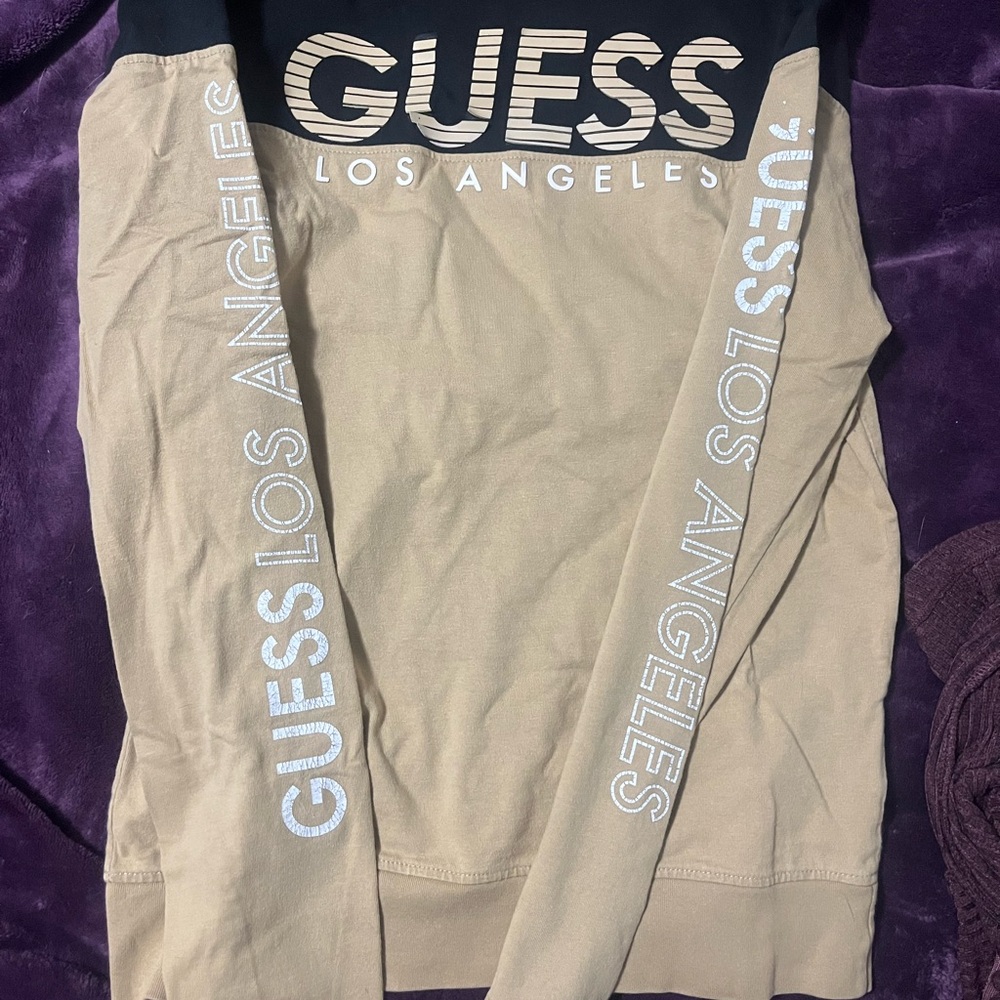 Guess Los Angeles Tan Tee with White Logo